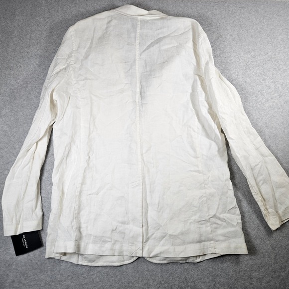 NWT Brandini Men's Sz L 100% Linen Ivory Button Up Lightweight‎ Blazer Jacket - Picture 4 of 8